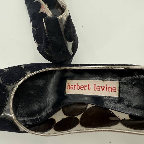 Herbert Levine Vintage 1960's Black Clear Balloon Pumps Women's Size 9.5 AA Rare - Picture 5 of 10